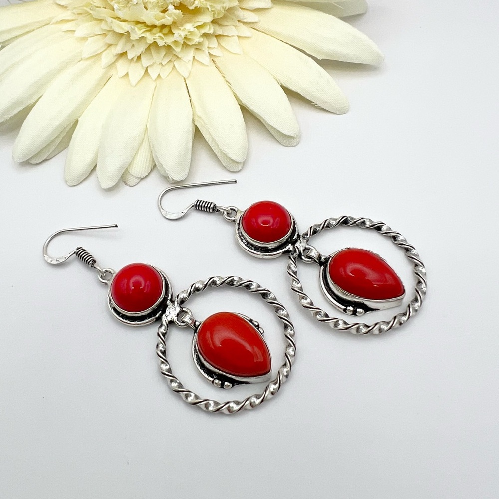 CORAL EARRINGS - Picture 9 of 14